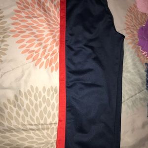 Sweatpants for boys navy blue with red stripes